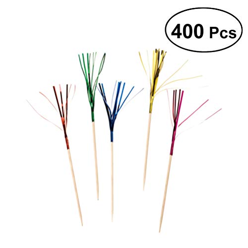 400 Pcs Cocktail Picks Fireworks Cake Toppers Cupcake Decoration