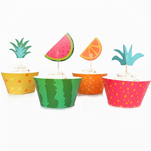 Bestoyard Hawaii Pineapple Cupcake Toppers Cupcake Topppers With