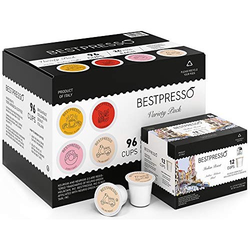 Bestpresso Coffee, Variety Pack Single Serve K-Cup, 96 Count. In