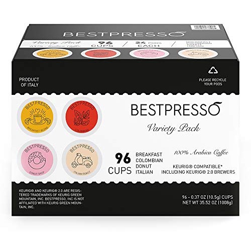 Bestpresso Coffee, Variety Pack Single Serve K-Cup, 96 Count. In