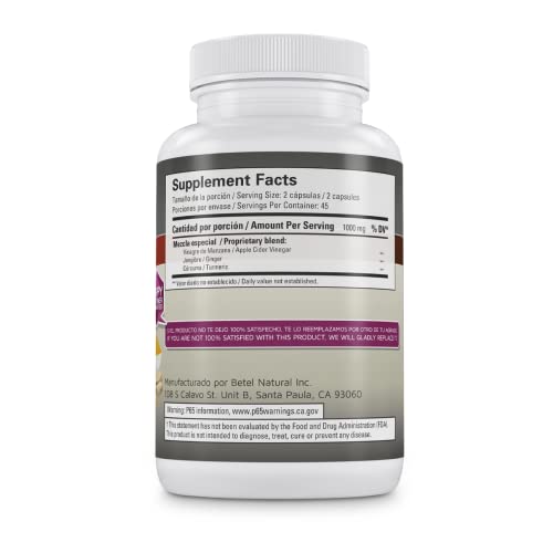 Premium Vinagre de Manzana con Jengibre y Curcuma - Apple Cider ...