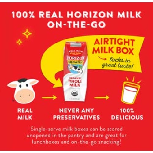 Organic Shelf-Stable Whole Milk boxes, Horizon Whole Milk Single...