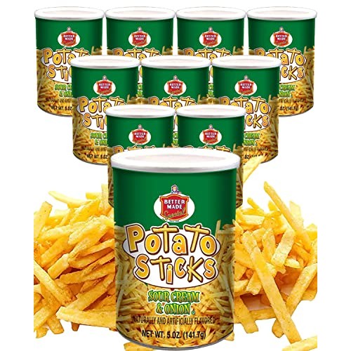 Better Made Potato Sticks 5oz Canister- Sour Cream & Onion, 12 ...