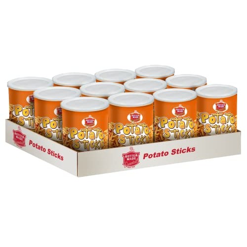 Better Made Potato Sticks 5oz Canister - Sweet BBQ, 12 Can Tray...