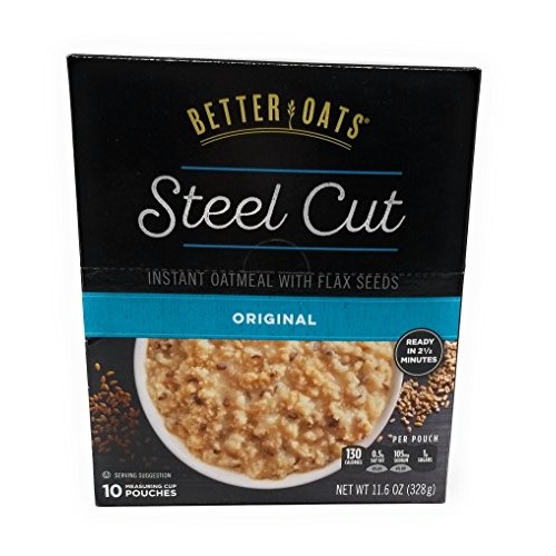 Better Oats Original Steel Cut Instant Oatmeal With Flax - 3 Pac