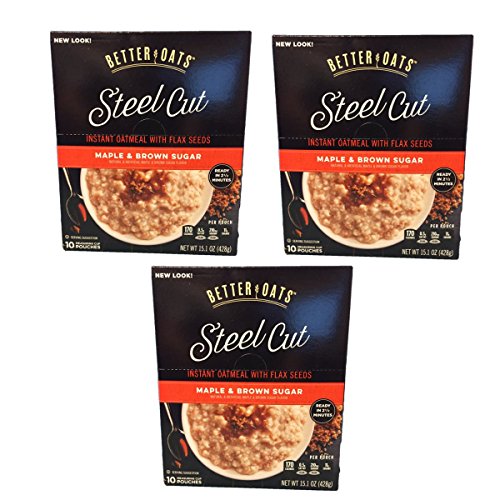 Betteroats Oat Steel Cut Maple And Brown Sugar Oatmeal With Flax