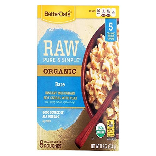 Better Oats, Raw Pure And Simple Organic, Bare, Instant Multigra