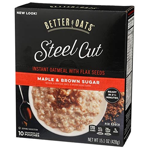 Better Oats Steel Cut Maple Brown Sugar Instant Oatmeal With Fla