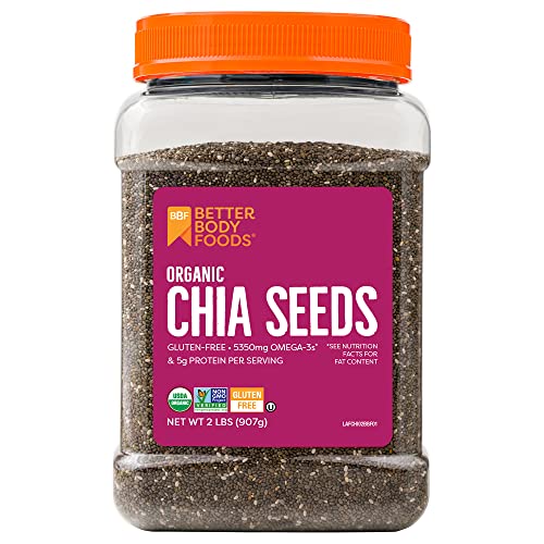 Betterbody Foods Organic Chia Seeds With Omega-3, Non-Gmo 2 Pound
