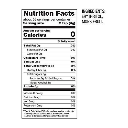 Betterbody Foods Monk Fruit Sweetener Blend, Sugar Substitute, 1