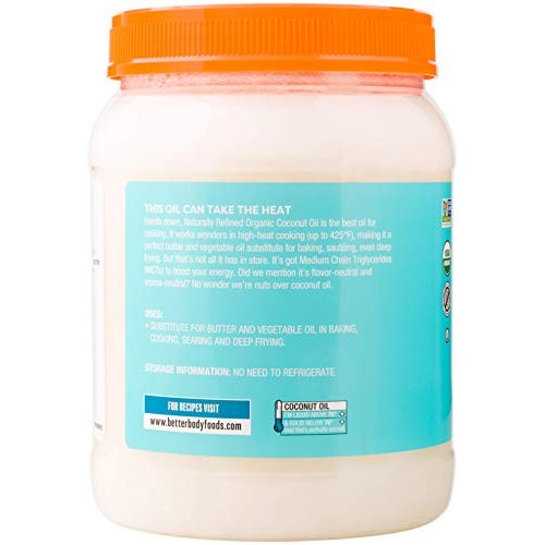 Betterbody Foods Organic Naturally Refined Coconut Oil With Neut
