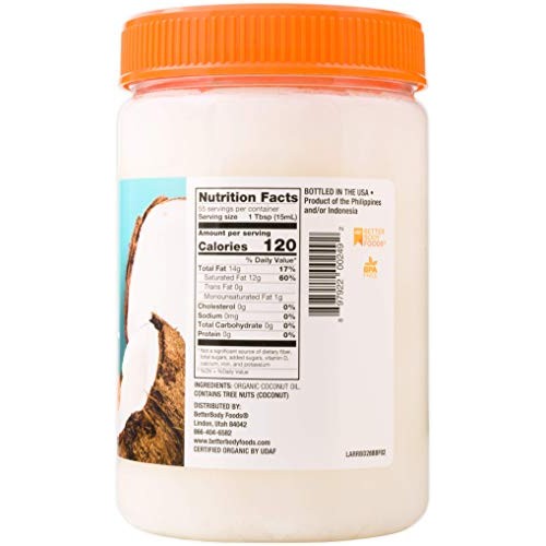 Betterbody Foods Organic Refined Coconut Oil 28Oz
