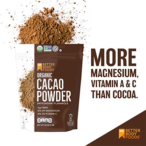 Organic Cacao Powder, Non-Gmo, Gluten-Free Superfood 16 Oz.