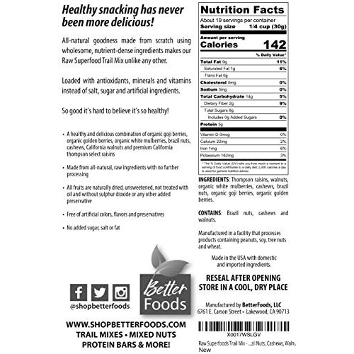 Raw Superfoods Trail Mix - Nuts And Berries Goji Berries, Golde