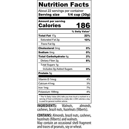 Raw Unsalted Deluxe Omega 3 Mixed Nuts Almonds, Brazil Nuts, Ca