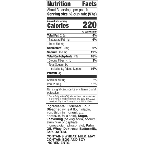 Betty Crocker Buttermilk Pancake and Waffle Mix, 6.75 oz, 9 Pack