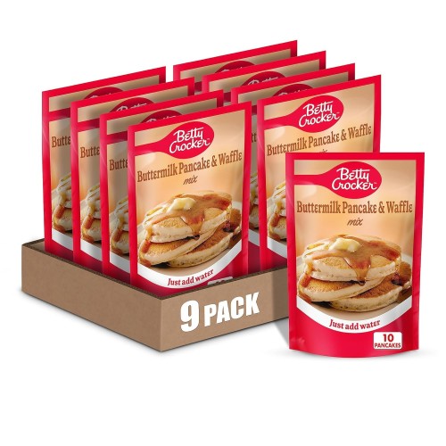 Betty Crocker Buttermilk Pancake and Waffle Mix, 6.75 oz, 9 Pack