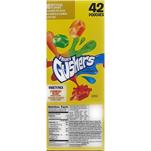 Betty Crocker Fruit Gushers Snacks Net Wt 42Count/0.8 Oz Net Wt