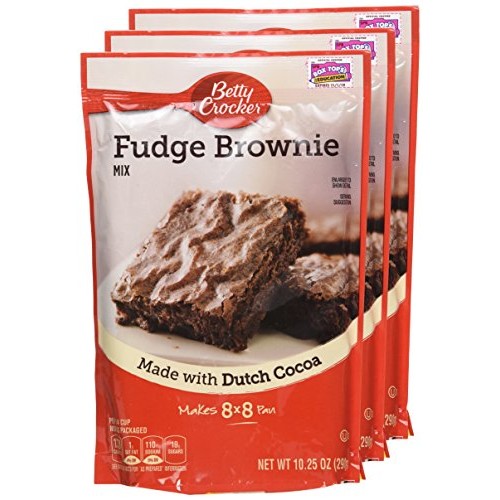 Betty Crocker Fudge Brownie Mix, 10.25-Ounce Pouches Pack Of 3