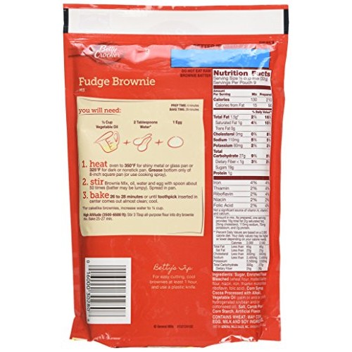 Betty Crocker Fudge Brownie Mix, 10.25-Ounce Pouches Pack Of 3