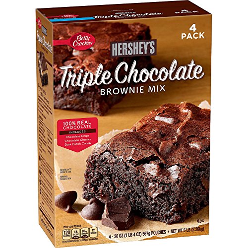 Betty Crocker Hersheys Triple Chocolate Brownie Mix, 4 Count, 5