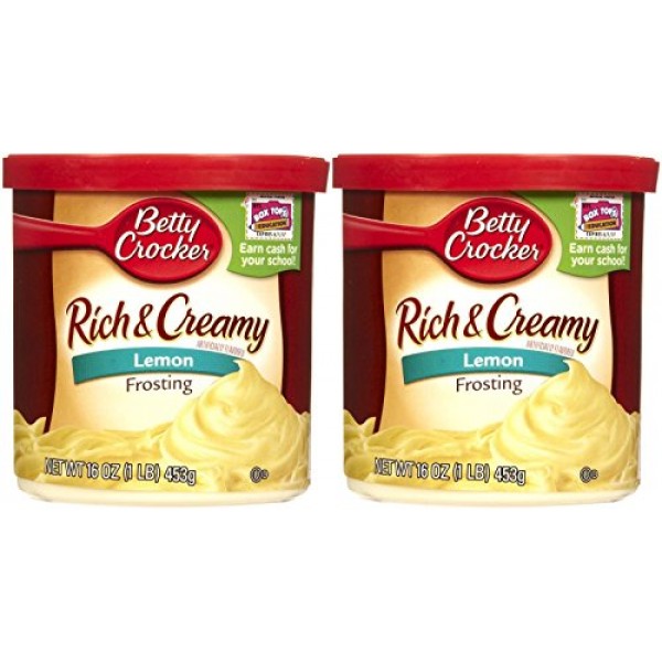 Betty Crocker Rich & Creamy Frosting, Lemon, 16-Ounce Containers...