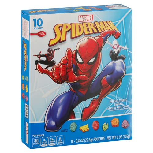 Betty Crocker Spiderman Fruit Snacks, 0.8 Oz, 10 Ct