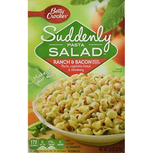 Betty Crocker, Suddenly Salad, Ranch &Amp; Bacon Pasta, 7.5Oz Box P