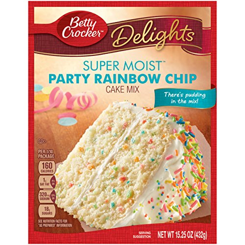 Betty Crocker Super Moist Cake Mix, Rainbow Chip, 15.25 Oz