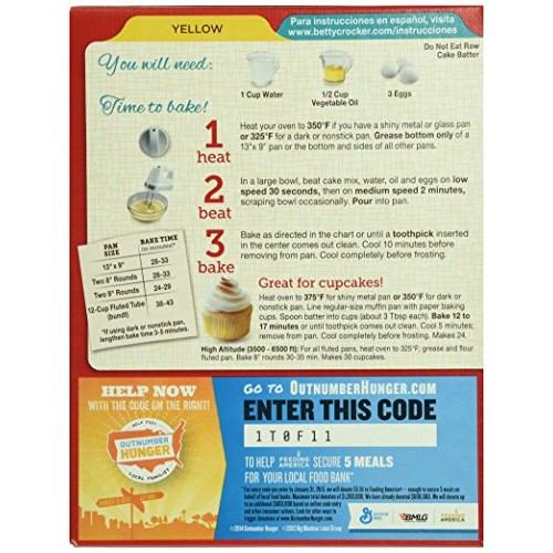 Betty Crocker Super Moist Cake Mix, Yellow, 15.25 Oz