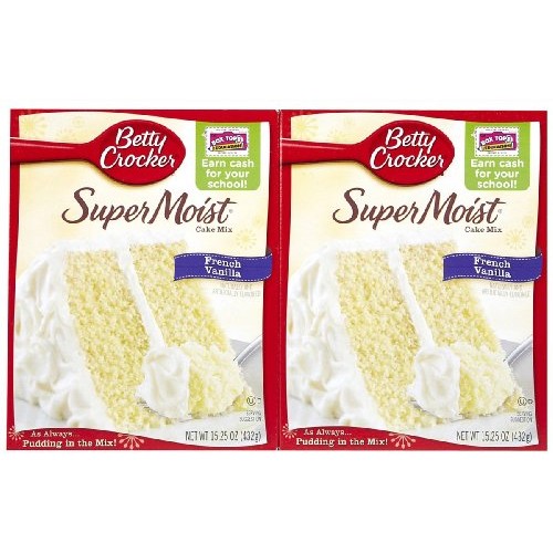 Betty Crocker Super Moist French Vanilla Cake Mix, 15.25 Oz, 2 Pk