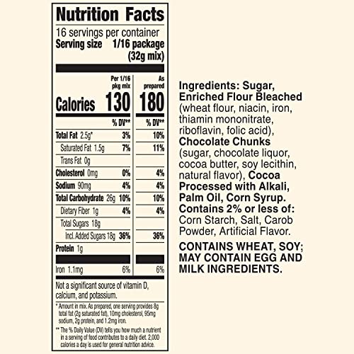 Betty Crocker Supreme Chocolate Chunk Brownie Mix, 18 Oz Pack O