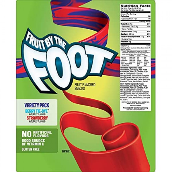 Fruit By The Foot, Variety Pack 0.75 Oz, 48 Pk. Berry Tie-Dye,