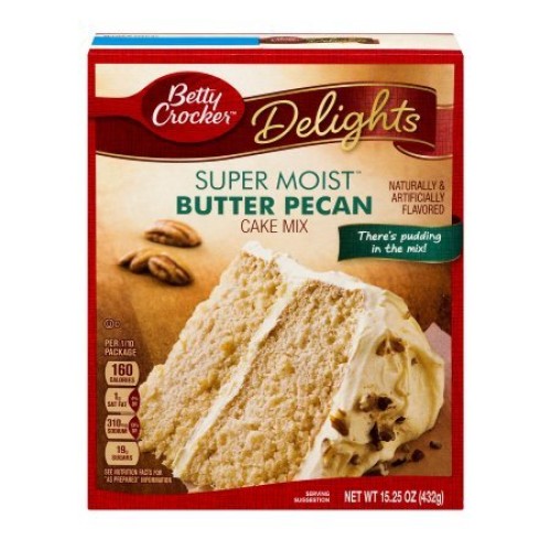 Six 6 Pack Betty Crocker Super Moist Butter Pecan Cake Mix Bun