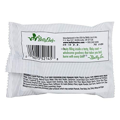 Betty Lous - Gluten-Free Fruit Bar Snack - Apple Cinnamon, 12 B