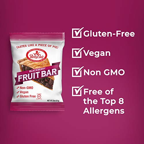 Betty Lous - Gluten-Free Fruit Bar Snack - Blackberry, 12 Bars