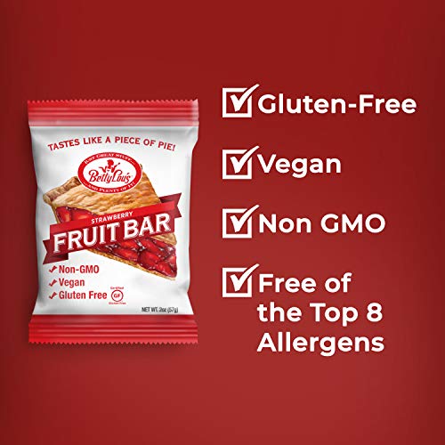 Betty Lous - Gluten-Free Fruit Bar Snack - Strawberry, 12 Bars