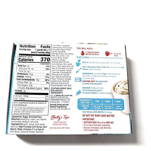 Betty Crocker Mug Treats, Rainbow Chip Cake Mix With Rainbow Chi