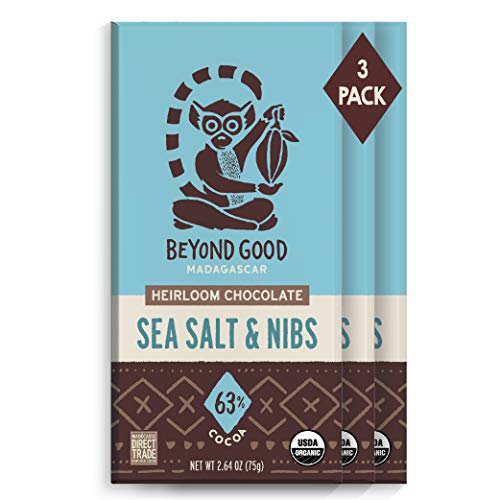 Beyond Good Chocolate Bars | 3 Pack Sea Salt &Amp; Nibs Dark Chocola