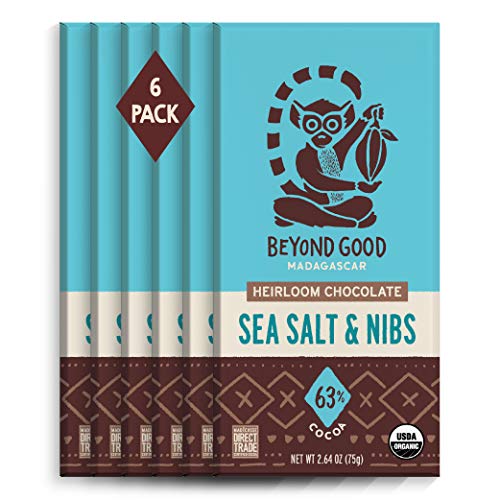 Beyond Good Chocolate Bars | 6 Pack Sea Salt &Amp; Nibs Dark Chocola