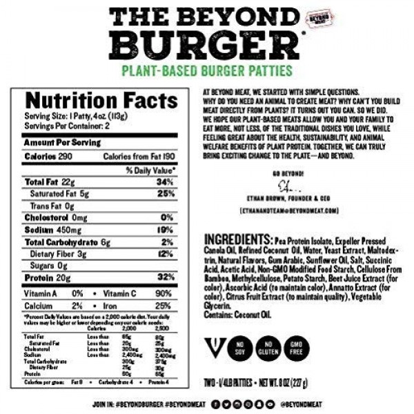 Beyond Meat Burger, Worlds First Plant-Based Burger, Vegan, No ...