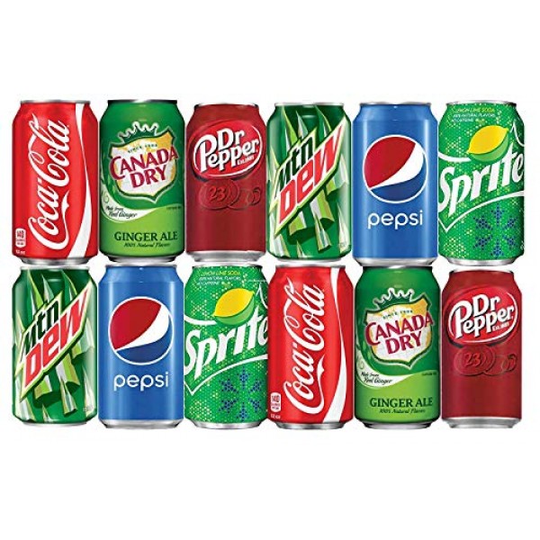 BGM Assortment of Soda, Coca-Cola, Pepsi, Dr Pepper, Mountain De...
