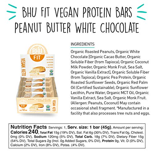 Bhu Fit Protein Bar, Peanut Butter White Chocolate Chip - Organi