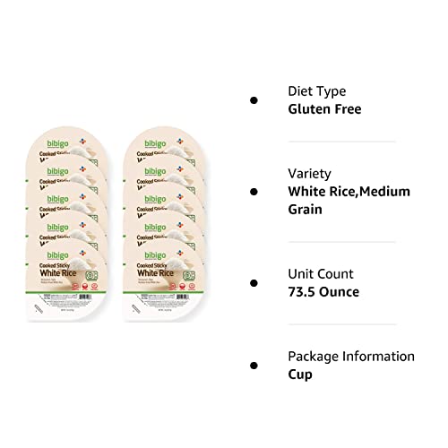 Bibigo Restaurant-Style Cooked Sticky White Rice, 7.4-ounce Bowl...