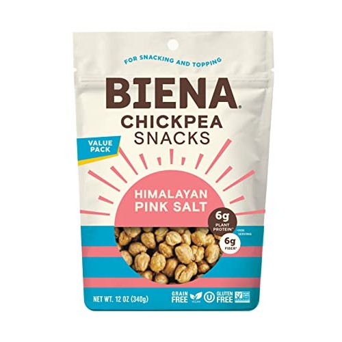 BIENA Chickpea Snacks, Himalayan Pink Salt | Gluten Free | Vegan...