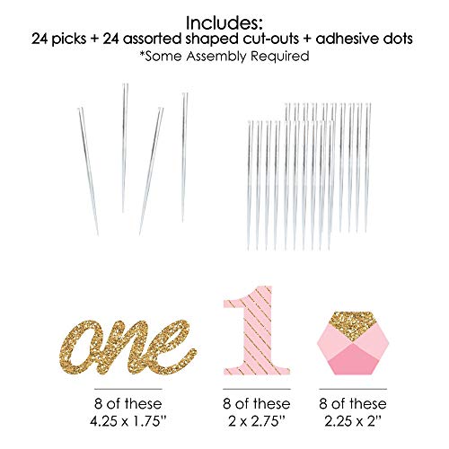 1St Birthday Girl - Fun To Be One - Dessert Cupcake Toppers - Fi