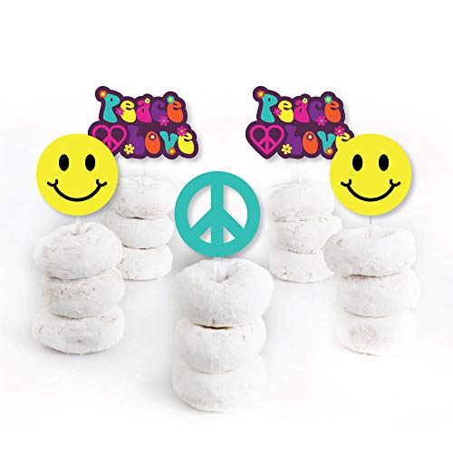 60S Hippie - Dessert Cupcake Toppers - 1960S Groovy Party Clear