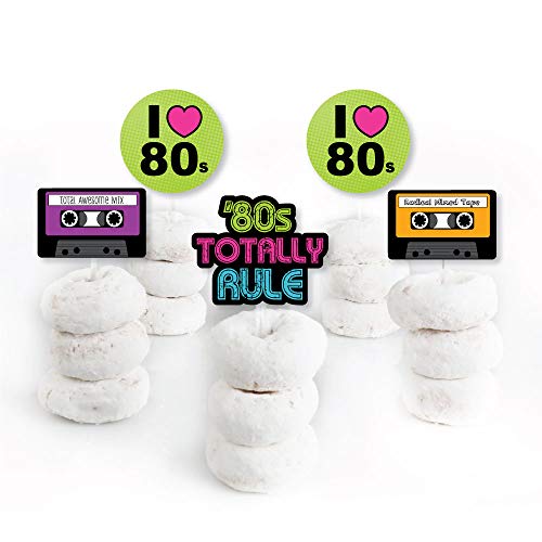 80S Retro - Dessert Cupcake Toppers - Totally 1980S Party Clear
