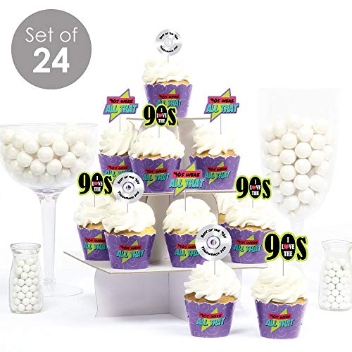 90S Throwback - Cupcake Decoration - 1990S Party  Cupcake Wrapp
