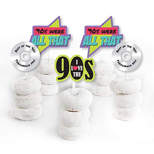 90S Throwback - Dessert Cupcake Toppers - 1990S Party Clear Tre